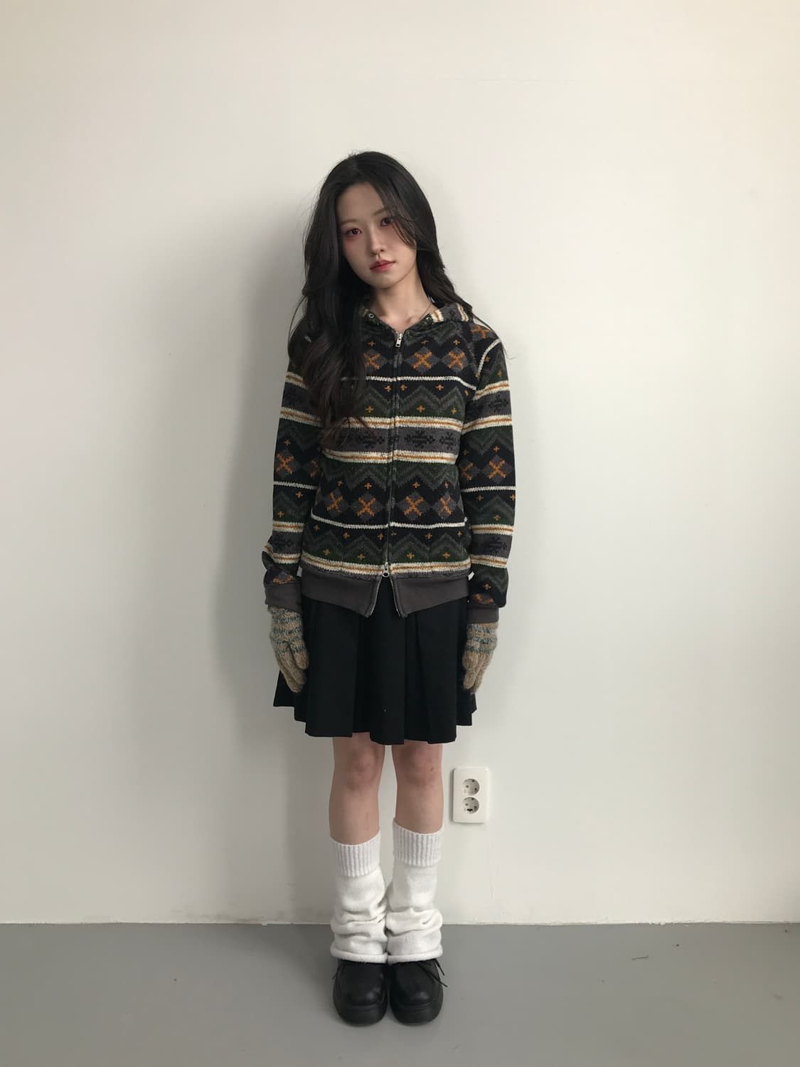 Honeysuckle Rose Knit Zip Hoodie 상품이미지2