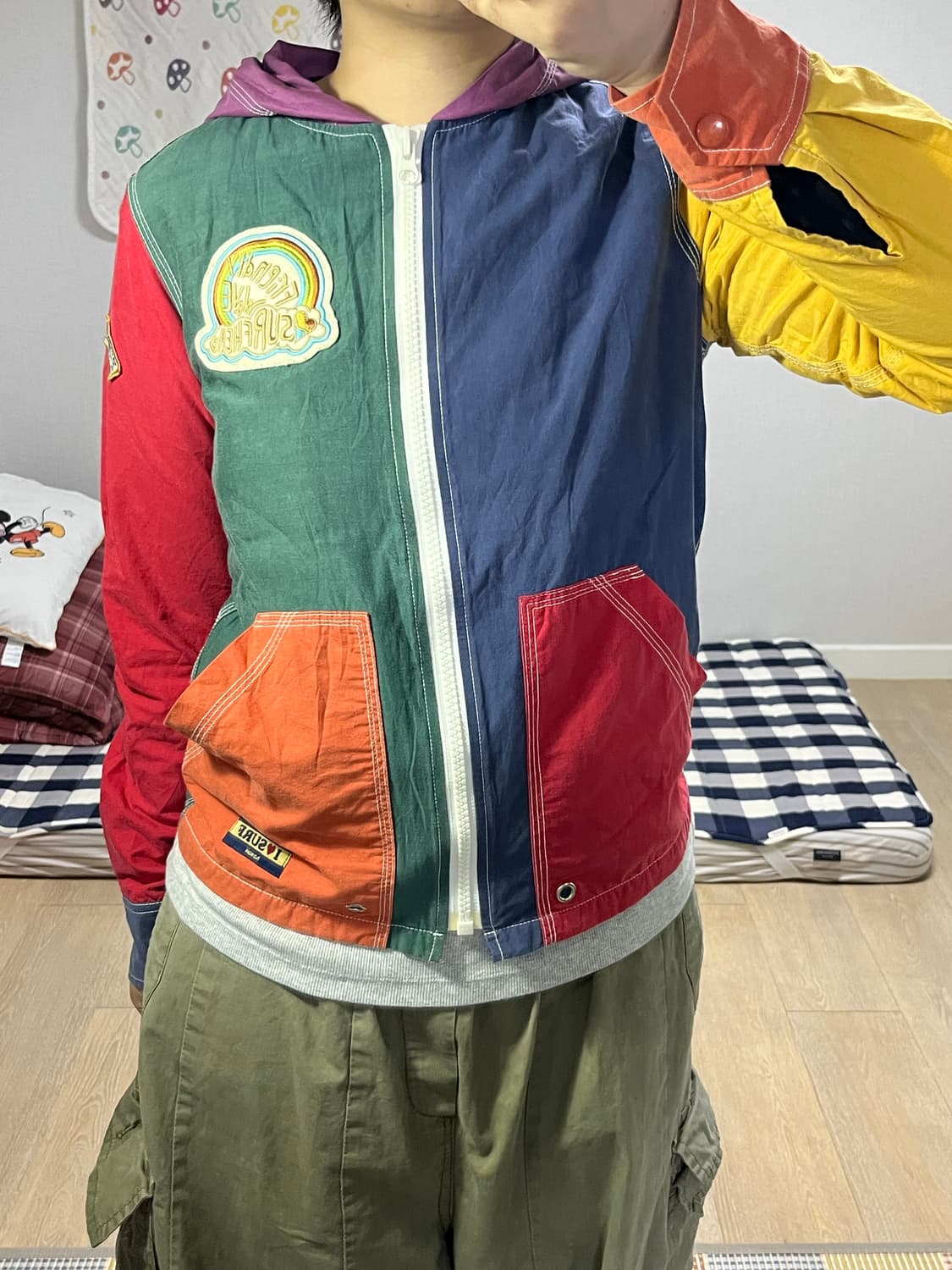 컬러블록 후드 자켓 상품이미지3