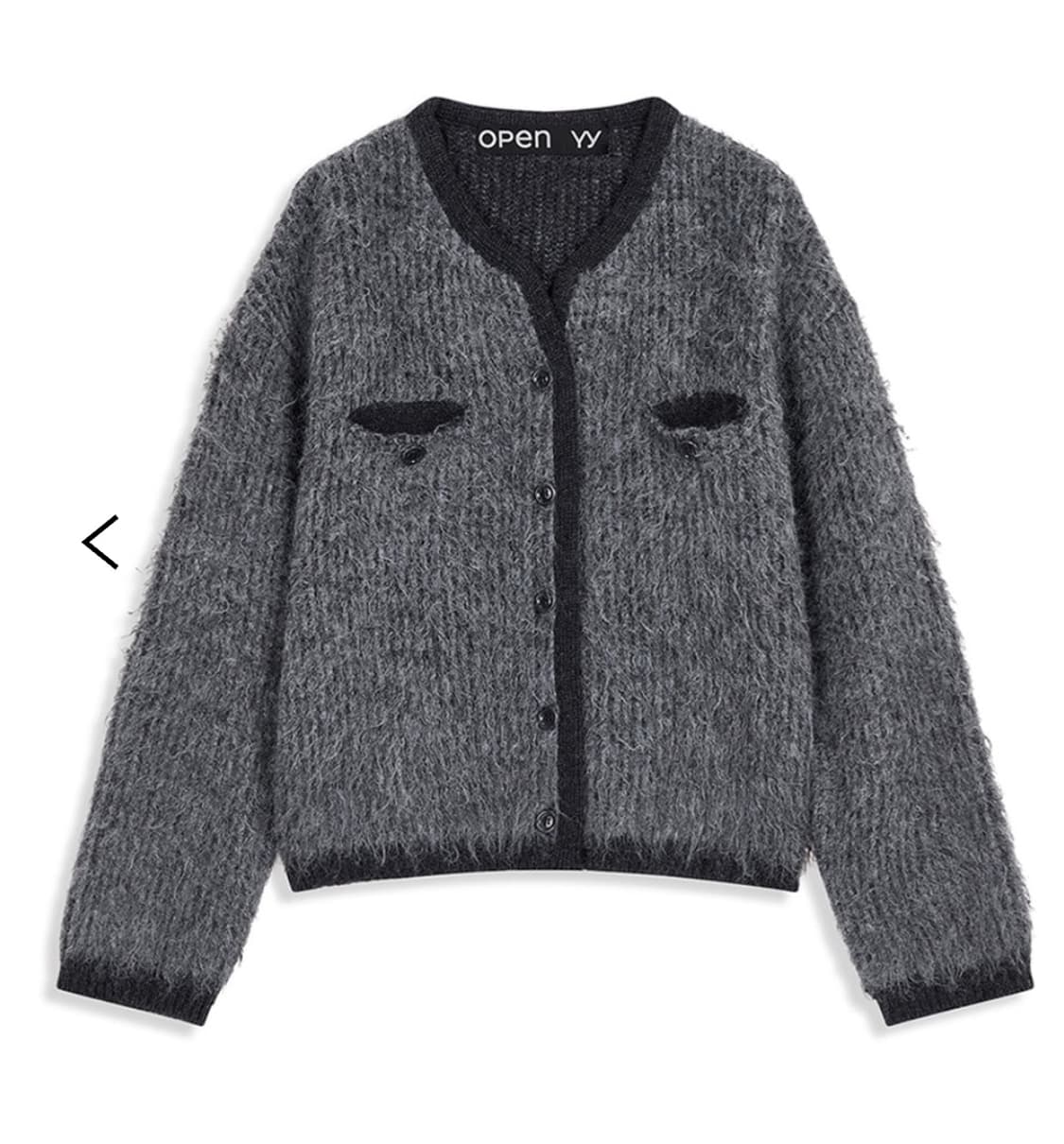 OPEN YY SHAGGY CARDIGAN JACKET, GRAY S 상품이미지2