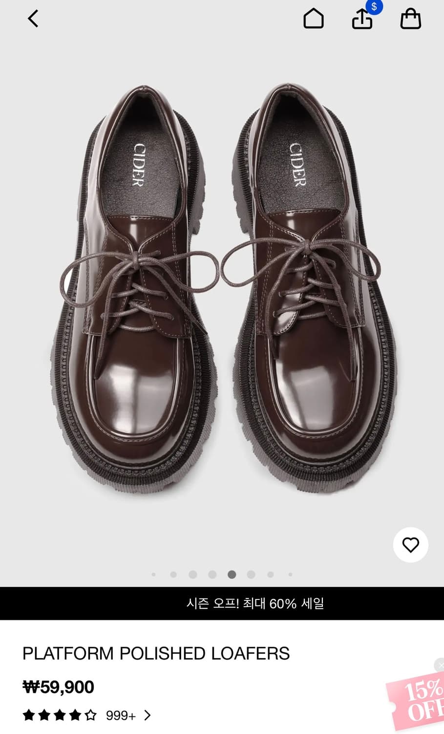 [샵사이다] 250 사이즈 Platform Polished Loafers 상품이미지1