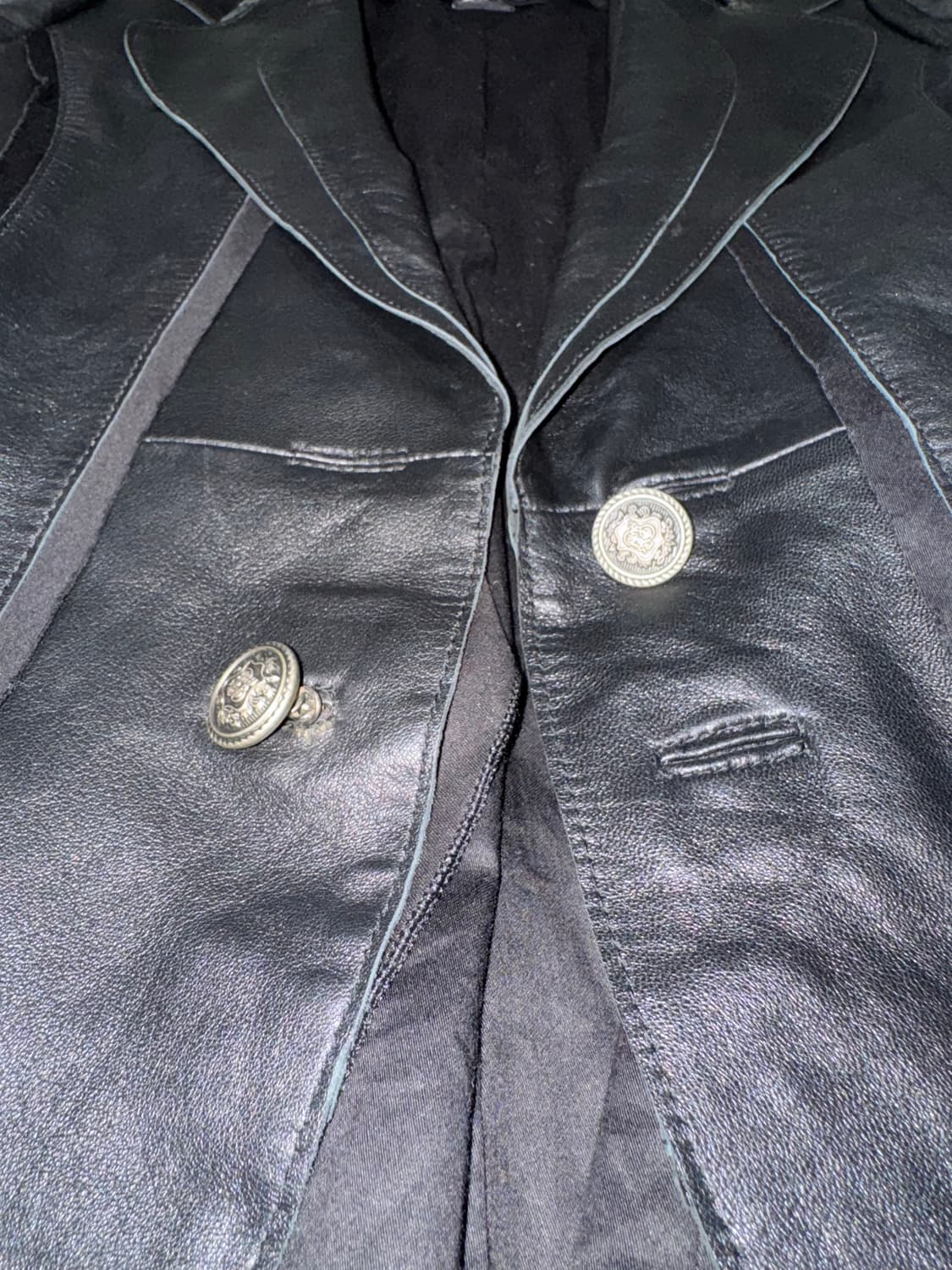 00s Mode Shirring Ramskin Leather Jacket 상품이미지2