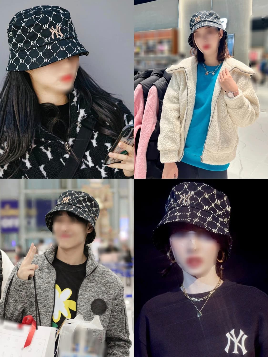 블랙 샴페인골드 레터링 벙거지 모자 버킷햇 상품이미지2