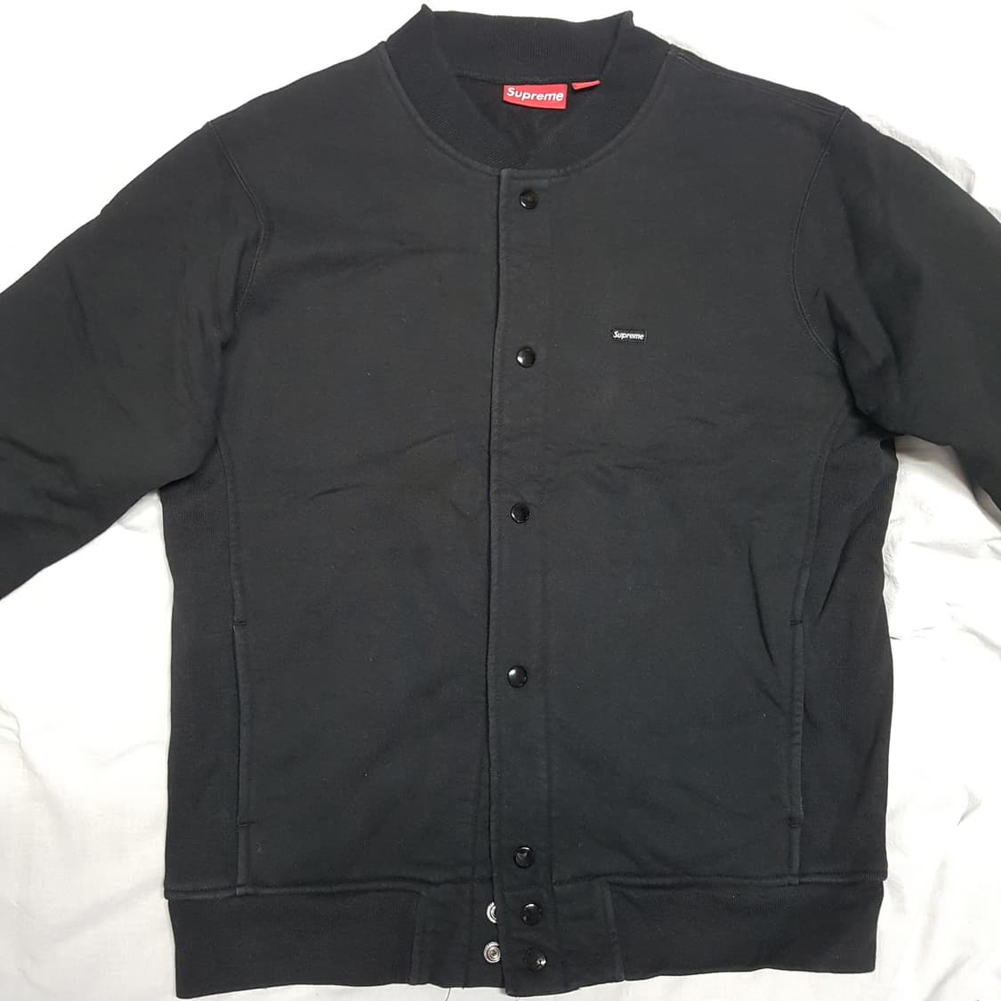 L 슈프림 스냅 프론트 스웻 자켓 스몰 박스 로고 블랙 supreme 상품이미지1