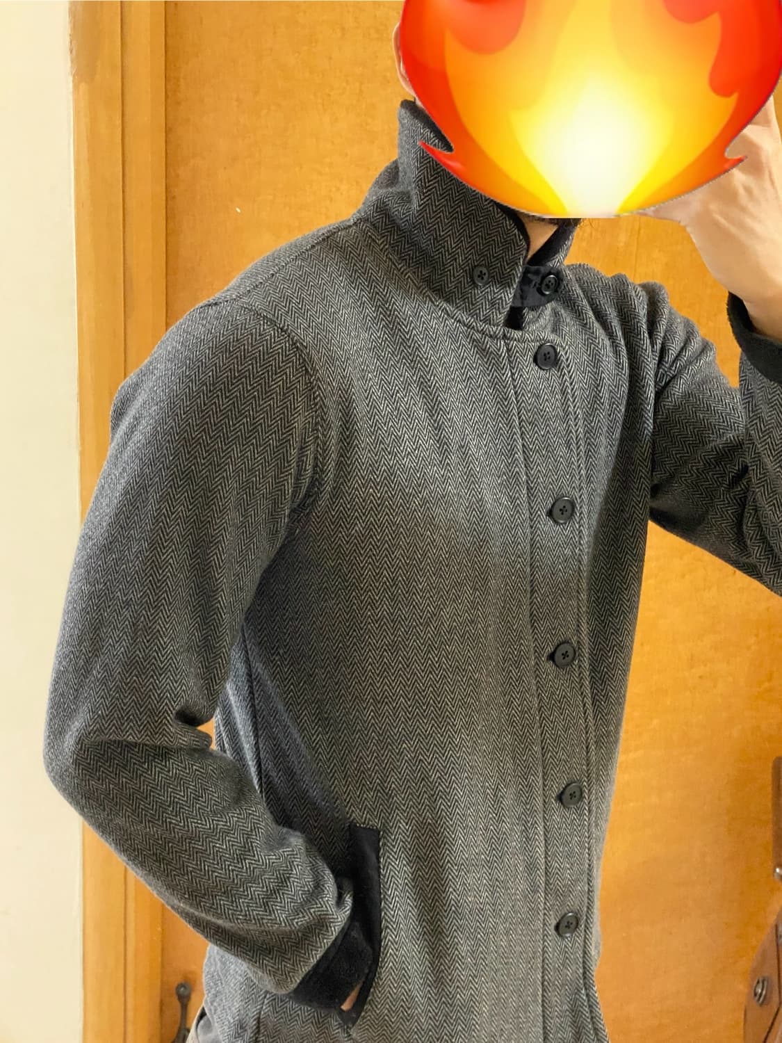 타케오 키쿠치 폭스퍼 그레이 헤링본 클럽 카라 자켓 2 상품이미지10