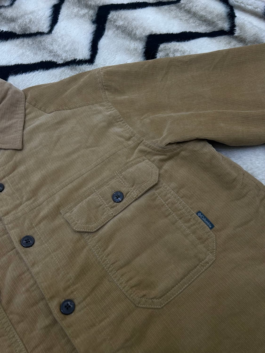 [L]컬럼비아 투포켓 코듀로이 셔츠자켓/베이지/보아안감 상품이미지1
