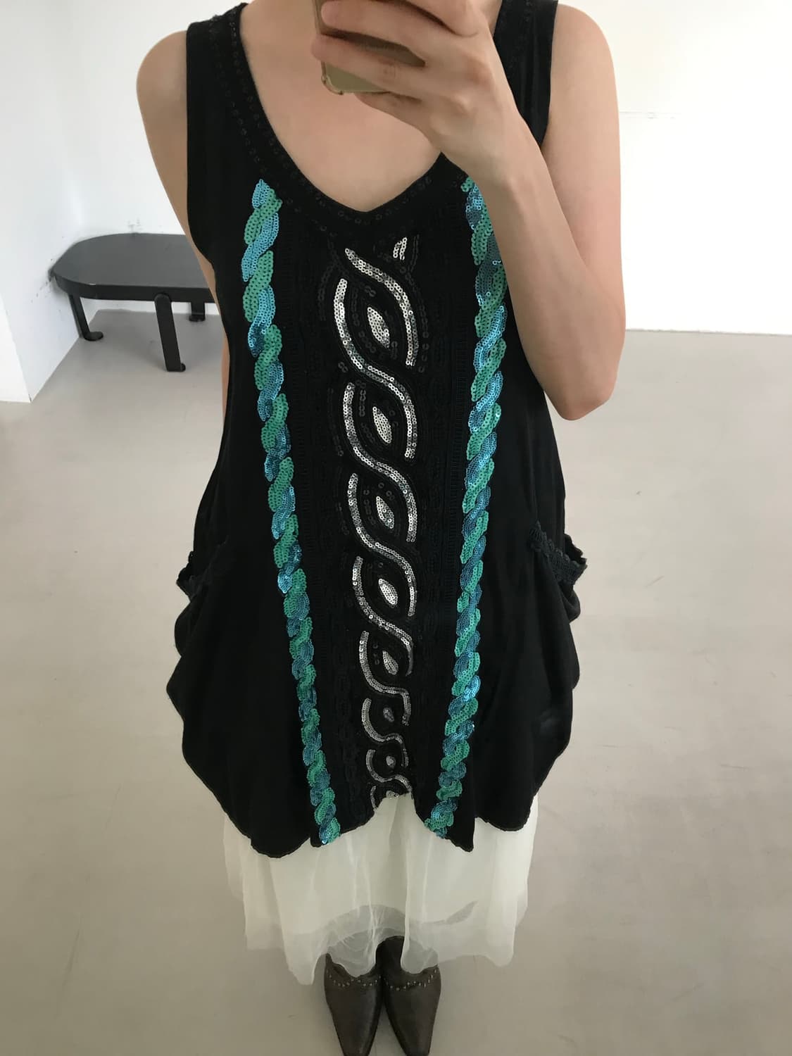 vintage spangles pocket sleeveless 상품이미지5