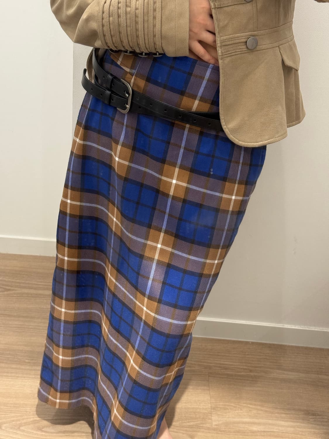 빈티지 체크 롱 스커트 상품이미지6