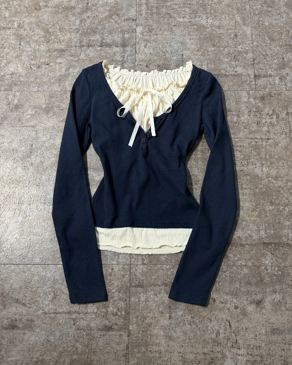 셔링 레이어드 탑 울 니트 스커트 2pcs SET 상품이미지6