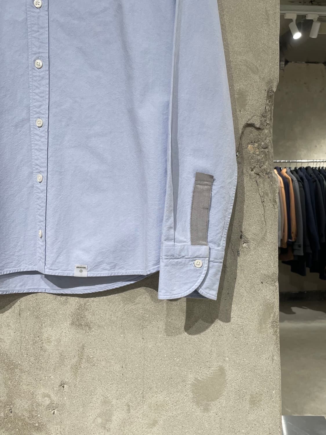 컬러 비콘 스카이 블루 커프스 패널 옥스포드 셔츠  상품이미지5