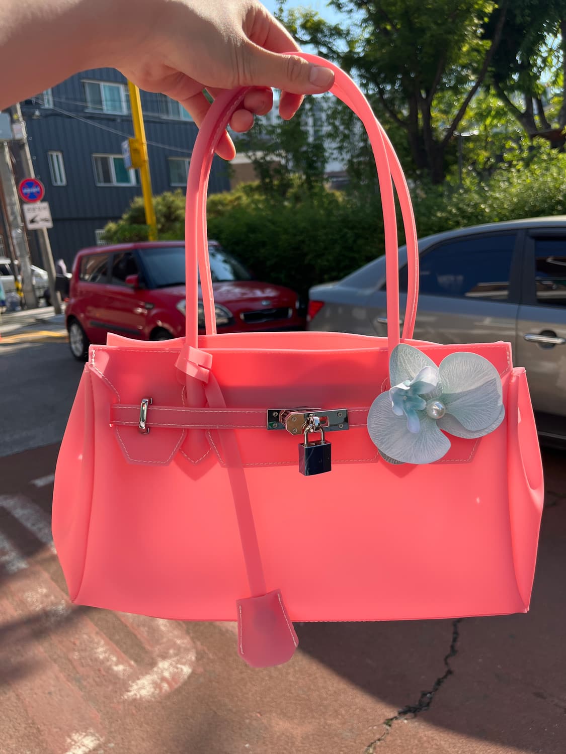 핫핑크 지퍼형식 젤리버킨 💕 상품이미지7