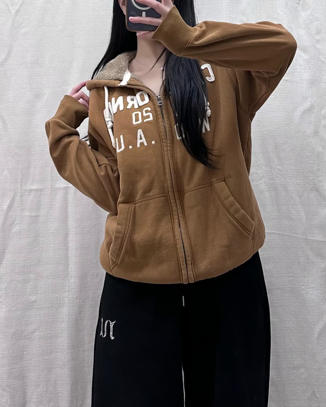 후아유 보아털 후드집업 상품이미지2