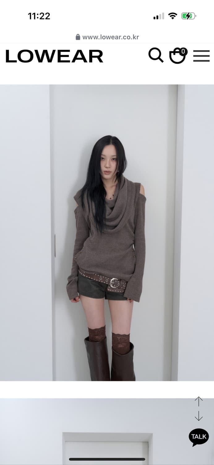 로웨어 cawl neck hood slit stud knit 상품이미지3