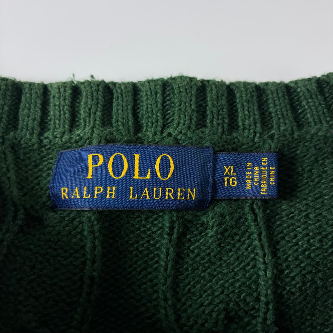 Polo  폴로 랄프로렌 자수 코튼 그린 꽈배기 니트  상품이미지4