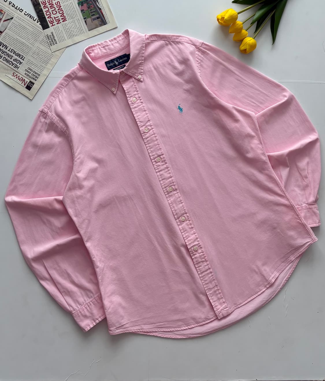 Polo 폴로랄프로렌 옥스포드 핑크 셔츠 상품이미지1