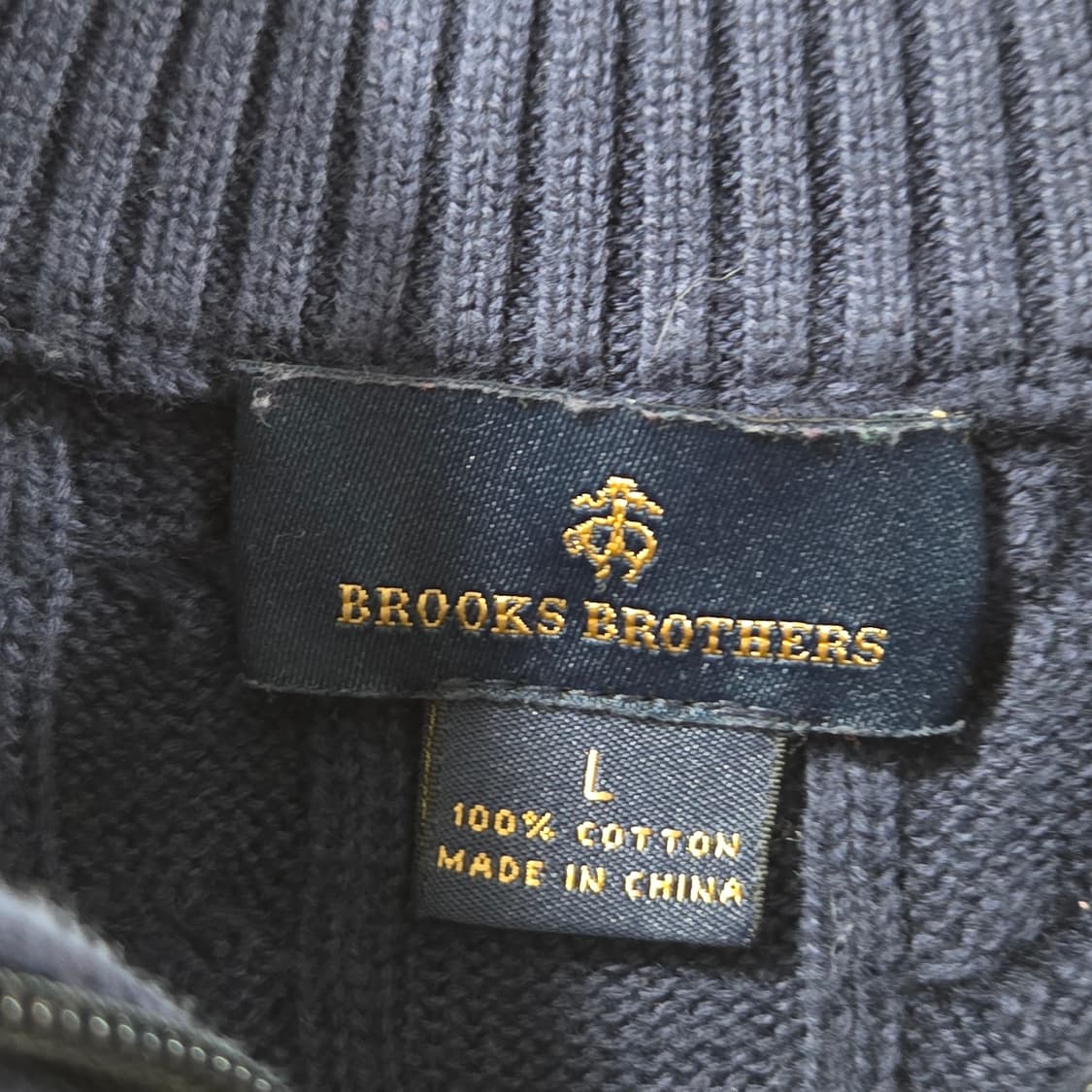 브룩스브라더스 풀오버 하프집업 케이블 니트 L 상품이미지2