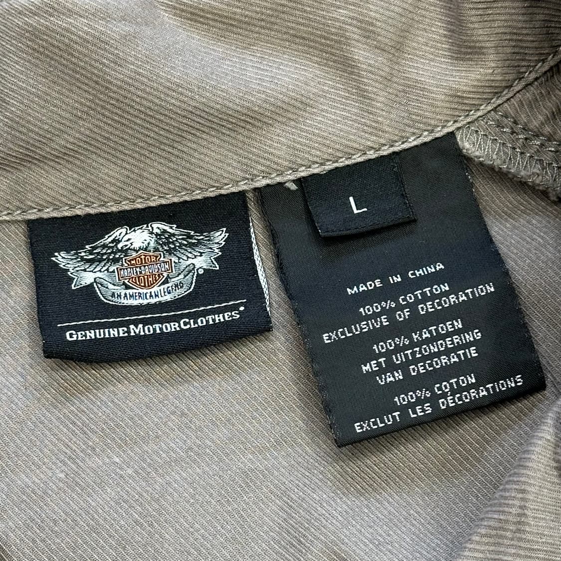 L 할리데이비슨 빅 로고 프린팅 오렌지 파이핑 반팔셔츠 0331 상품이미지4