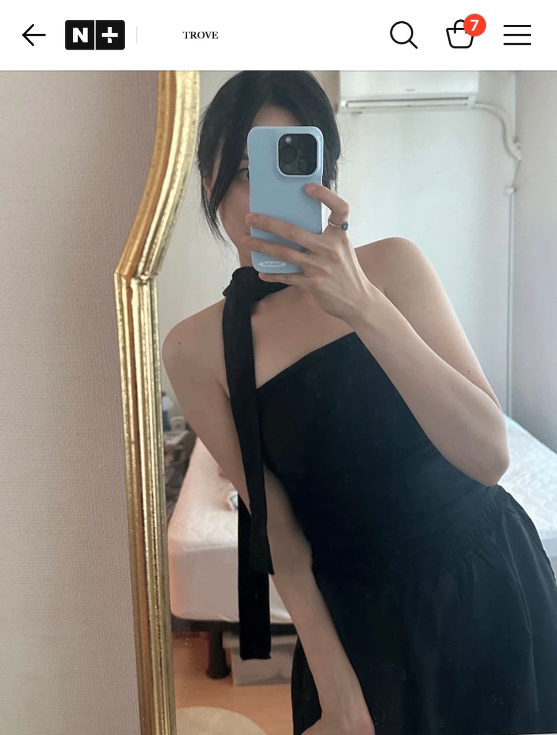 Scarf Shirring Top 스카프 셔링 탑 상품이미지1