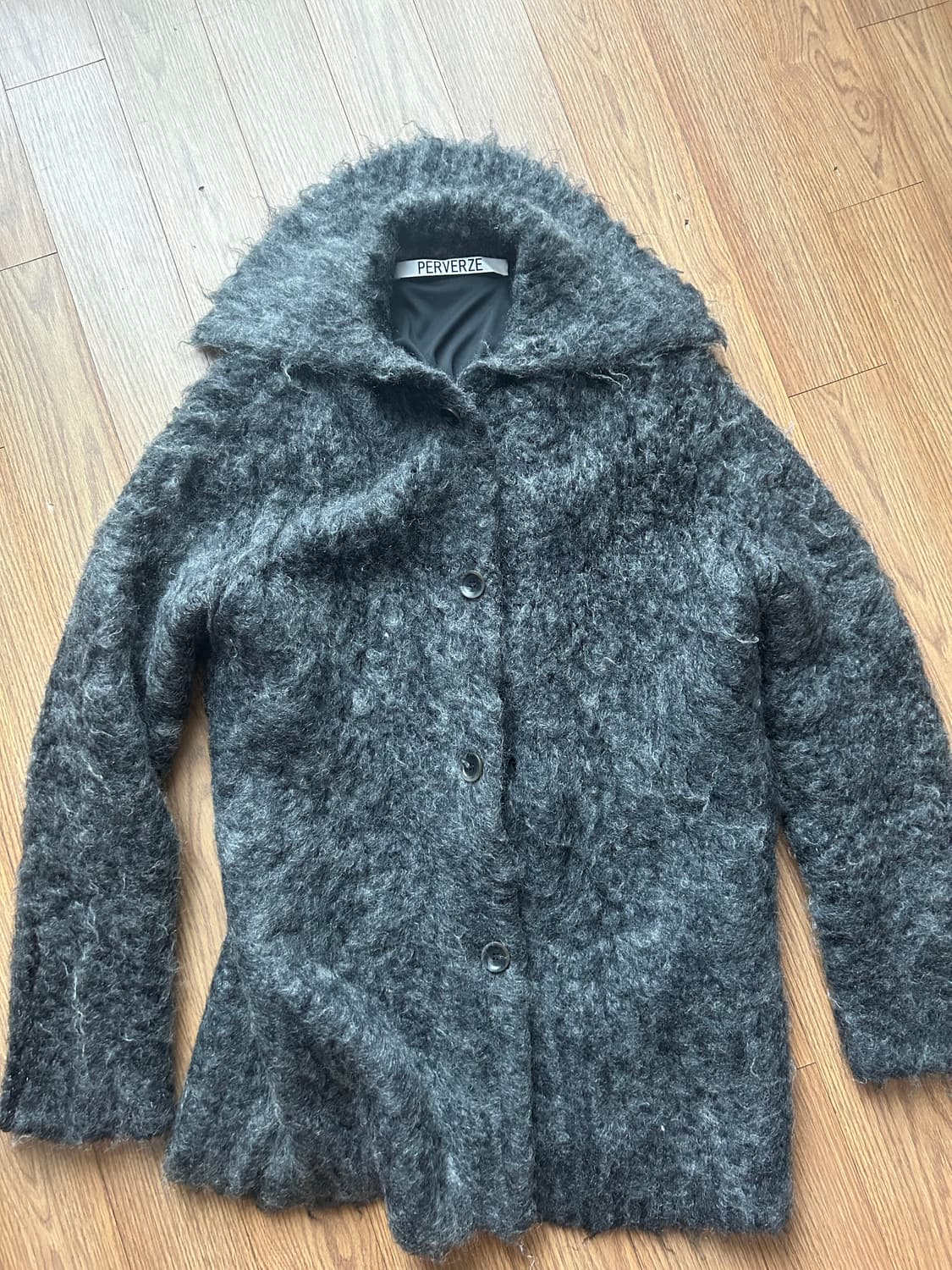 💕에크루💕퍼벌즈PERVERZE 모헤어 롱가디건 상품이미지1