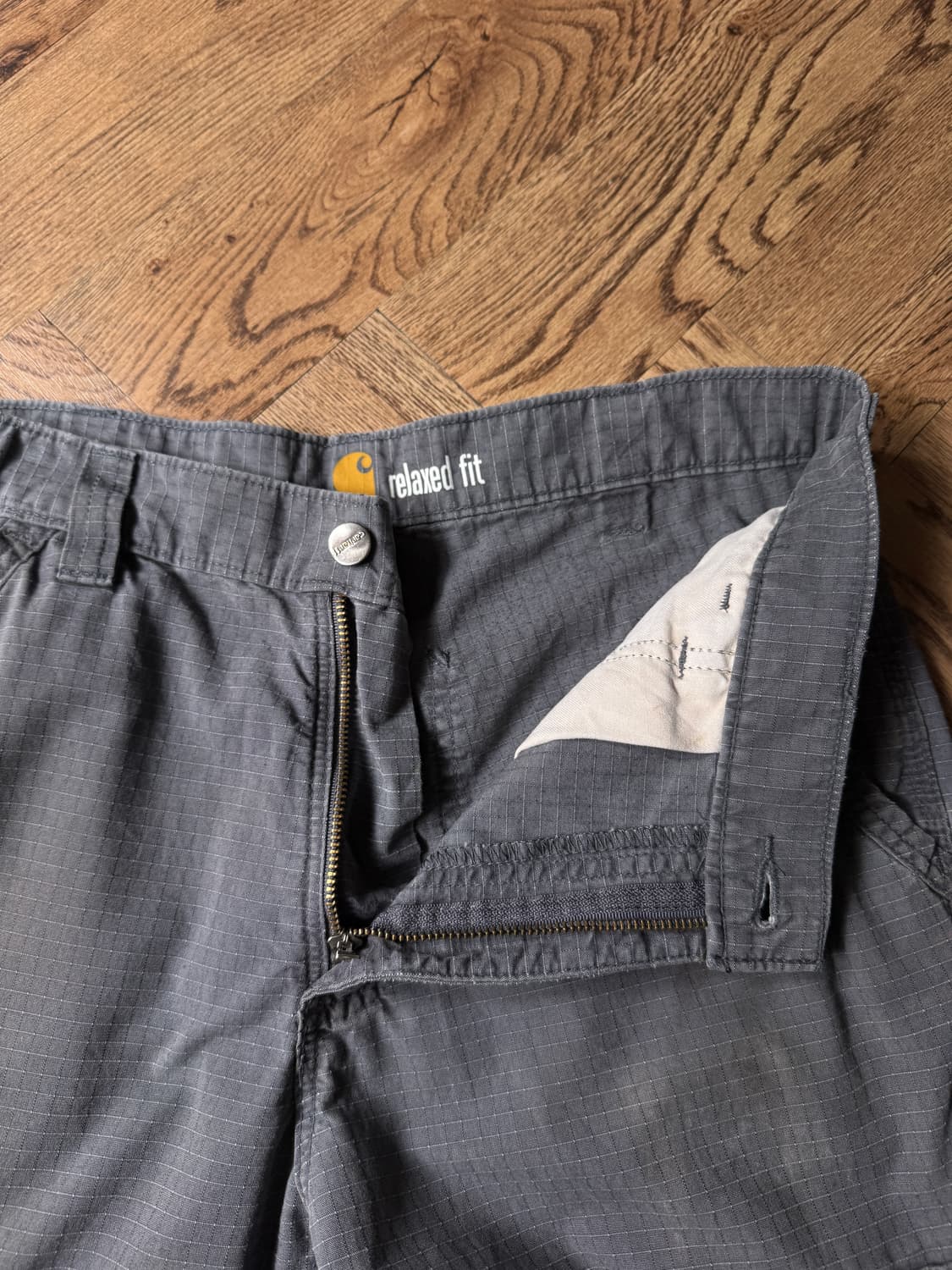 [32]칼하트 USA 차콜그레이 립스탑 워크 카고 팬츠 상품이미지3