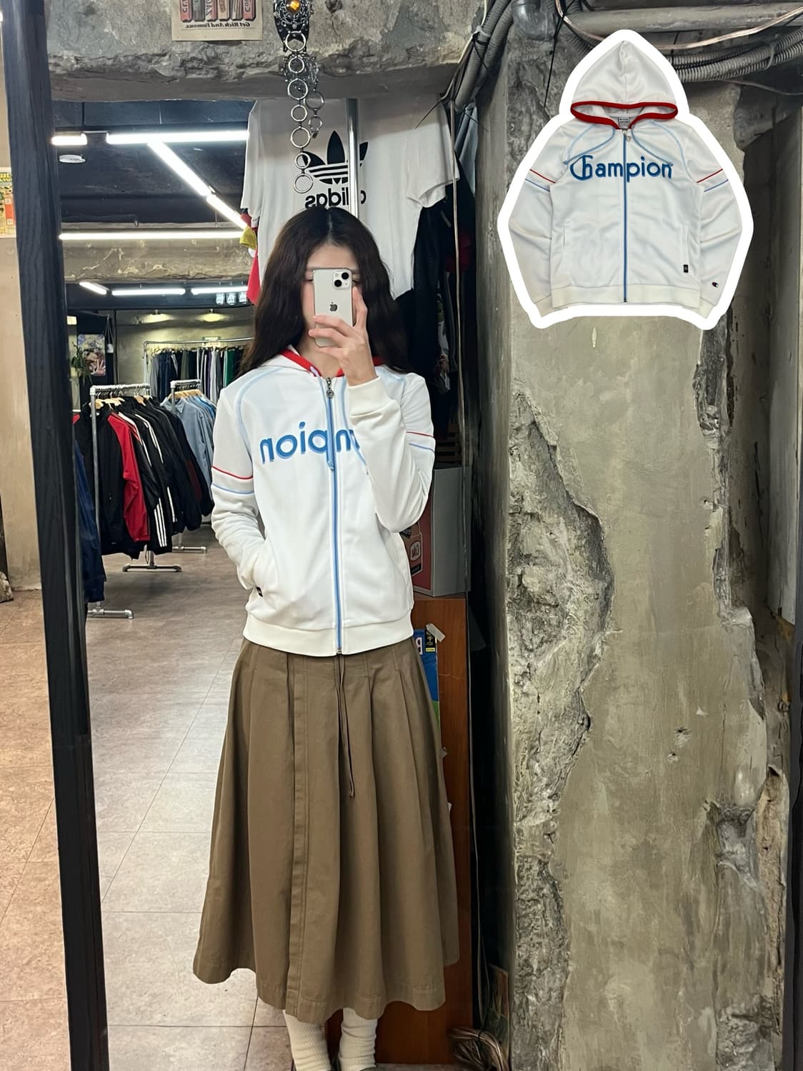 챔피온 후드 져지 화이트 M #csz2656 상품이미지1