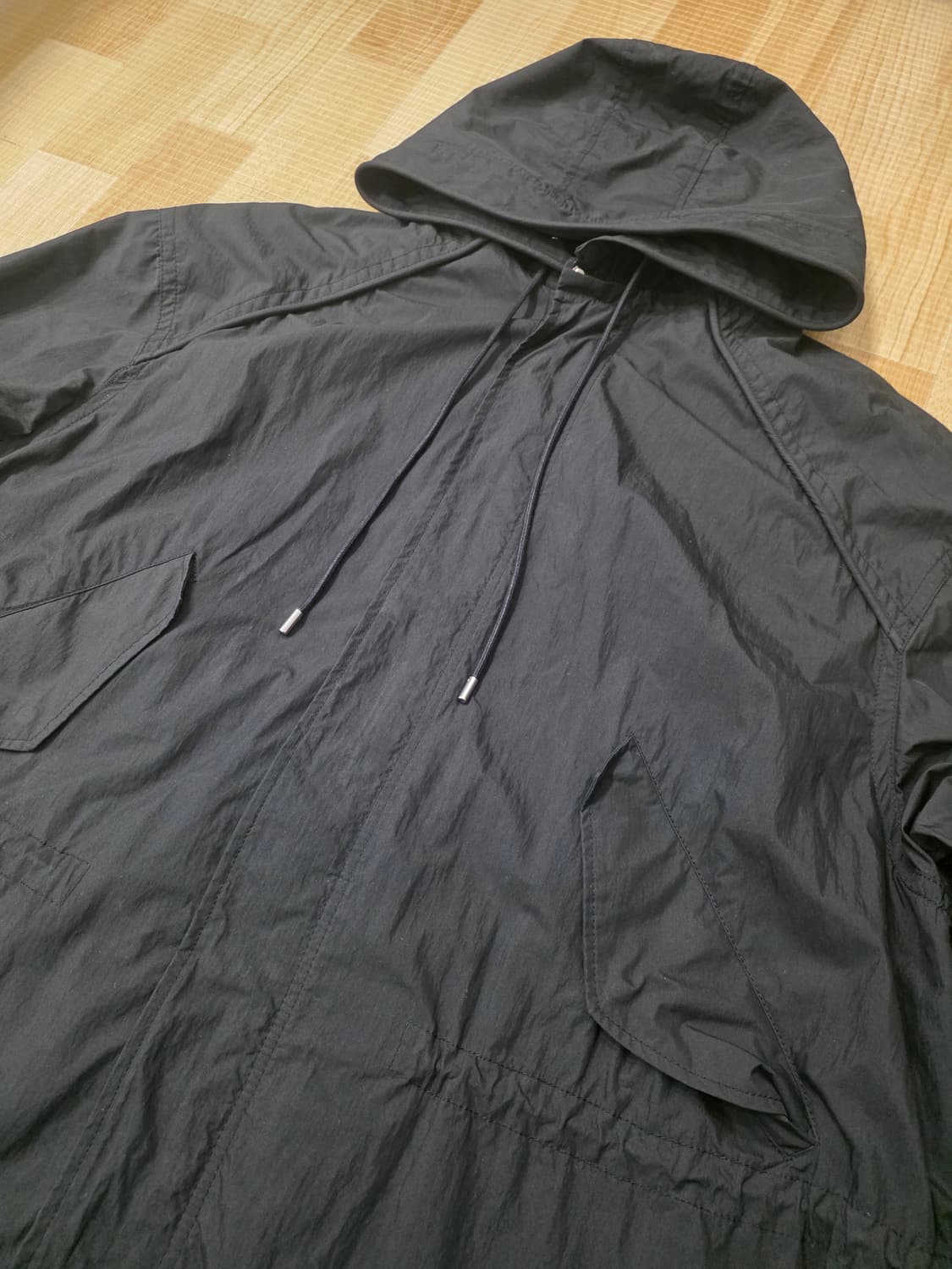 준지 블랙 레터링 야상 코트 48 오버핏 (정가 109만원) 상품이미지4