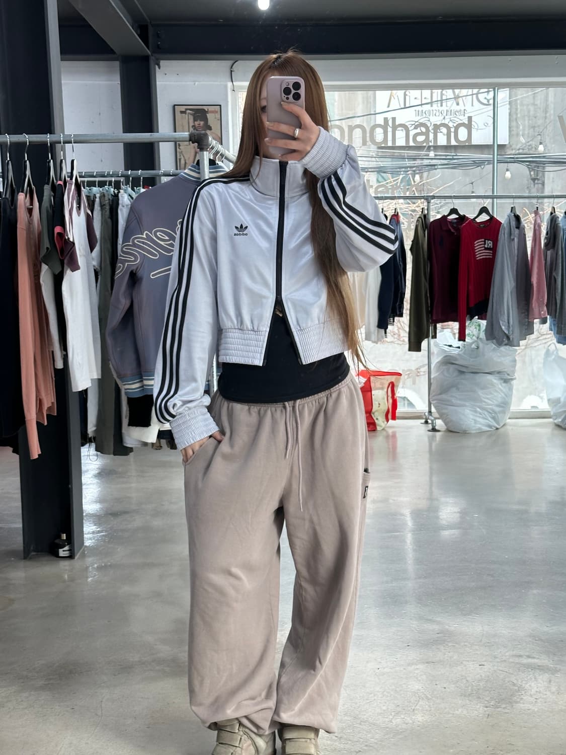 아디다스 하이샤인 실버 크롭 트랙탑 져지 상품이미지2