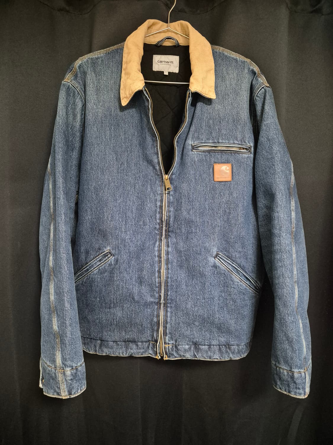 칼하트 OG 디트로이트 자켓 블루 더스티 해밀턴 브라운 상품이미지5