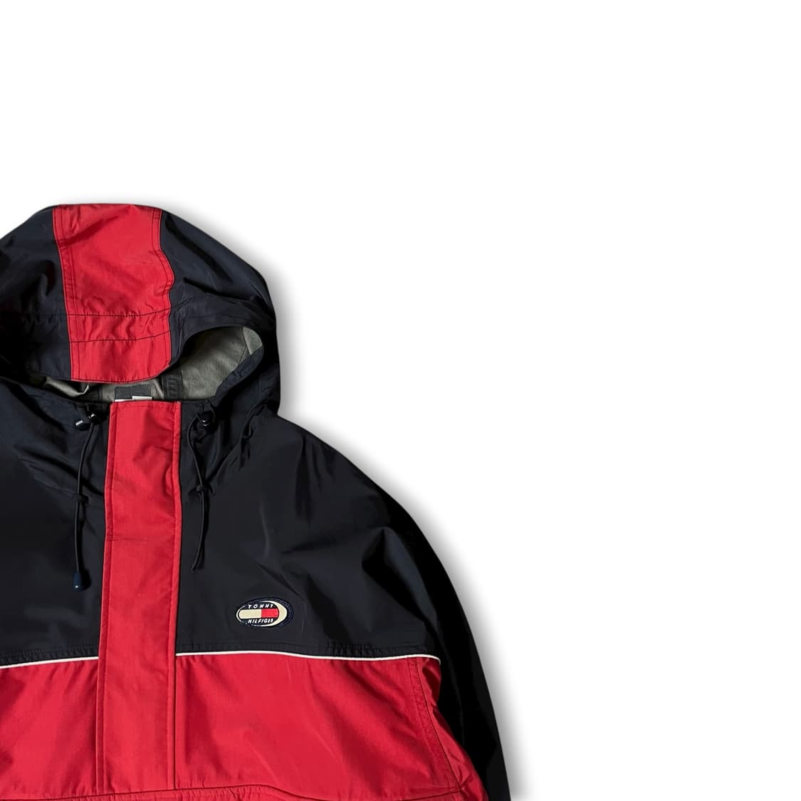 타미힐피거 레드 네이비 아노락 앞포켓 나일론 바람막이 자켓 2XL 상품이미지2
