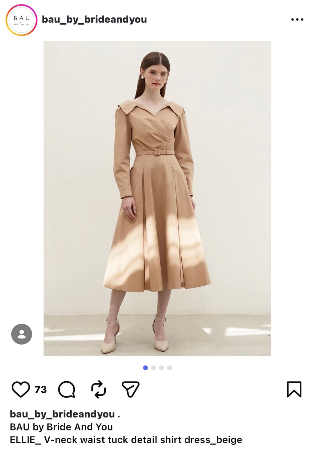 브라이드앤유(BAU) ELLIE V-neck dress 상품이미지1