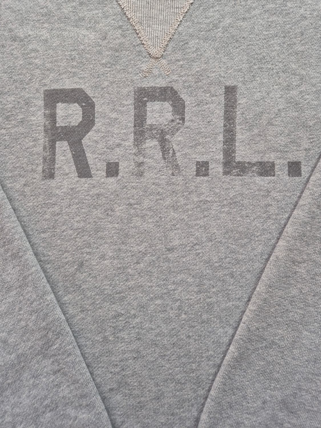 rrl 더블알엘 로고 크루넥 플리스 스웻 맨투맨 그레이 상품이미지4