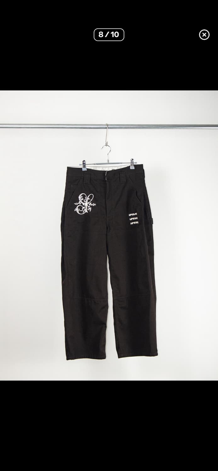 shinya kozuka x dickies 사이드턱 더블니 팬츠 브라운 상품이미지5