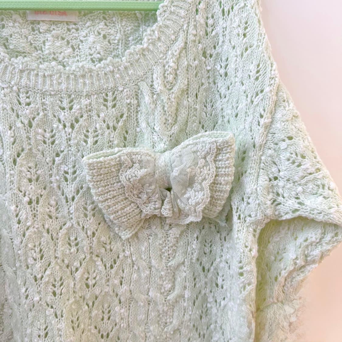 리즈리사 핀터깔 민트 리본 니트  상품이미지2