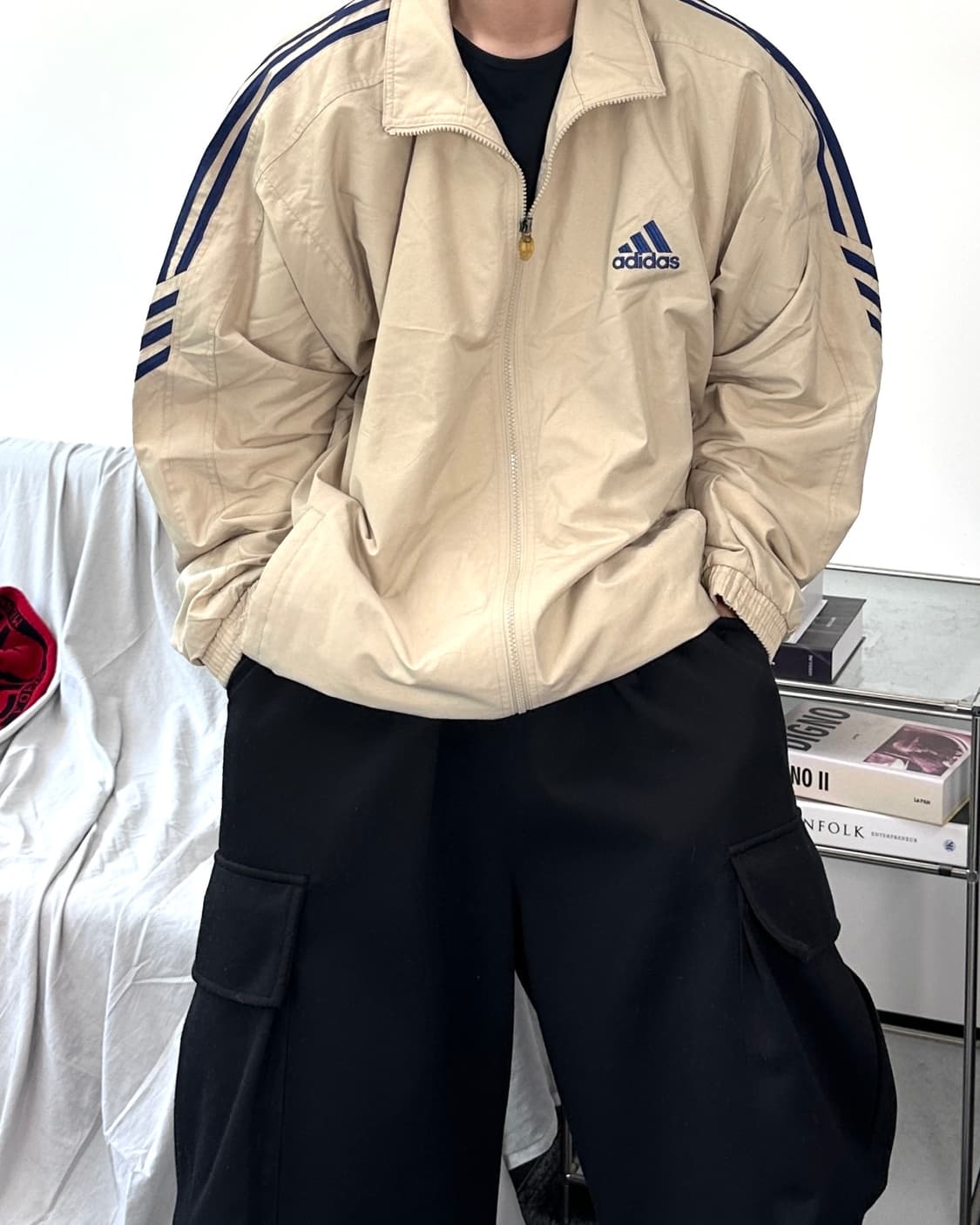 아디다스 90s 베이지 바람막이 상품이미지1