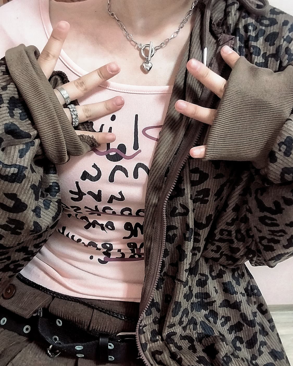 호피무늬 갸루후드🐆🔥 상품이미지3