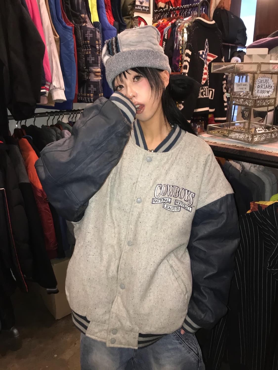 <NFL Dallas Cowboys Logo Varsity Jacket 상품이미지3