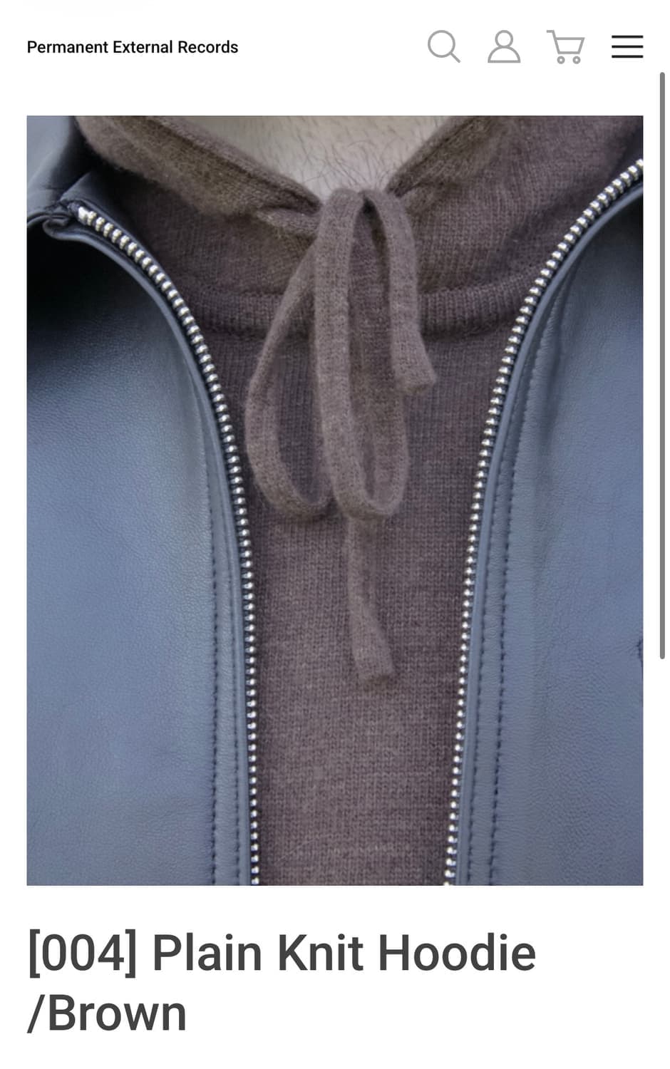 머듈 knit hoodie brown 2 상품이미지1