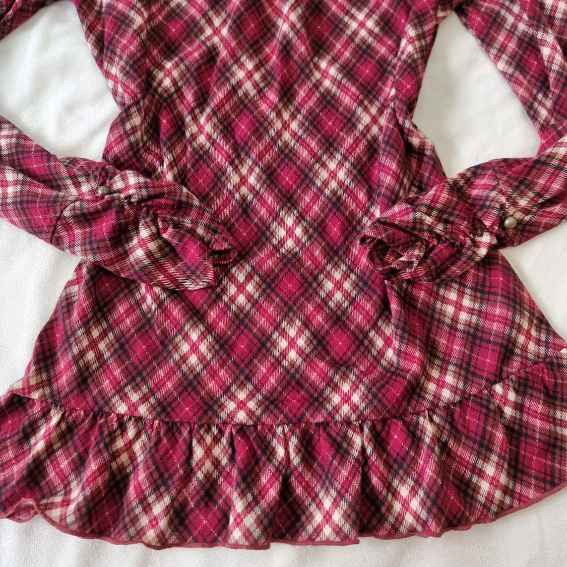 악세즈팜므 체크 원피스형 롱티 상품이미지2