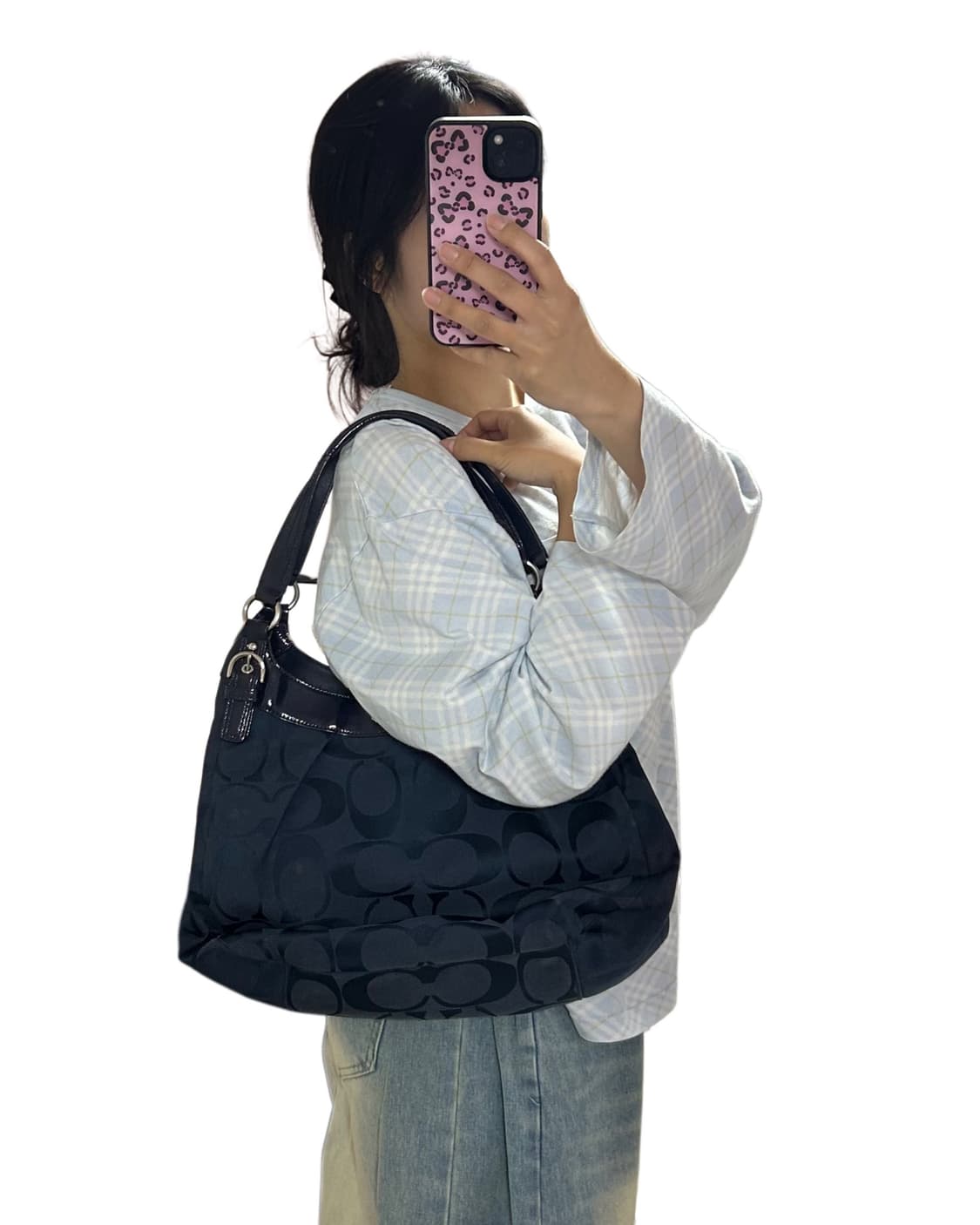 코치 네이비블루 여름 보부상 숄더백 모던 상품이미지1