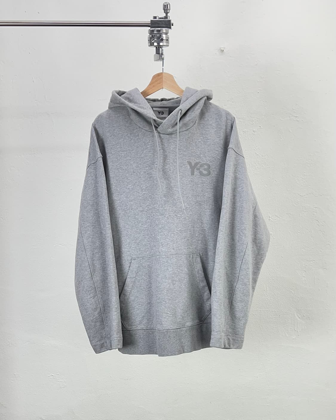 y3 그레이 헤더 클래식 체스트 로고 후디 스웨트 셔츠 상품이미지1
