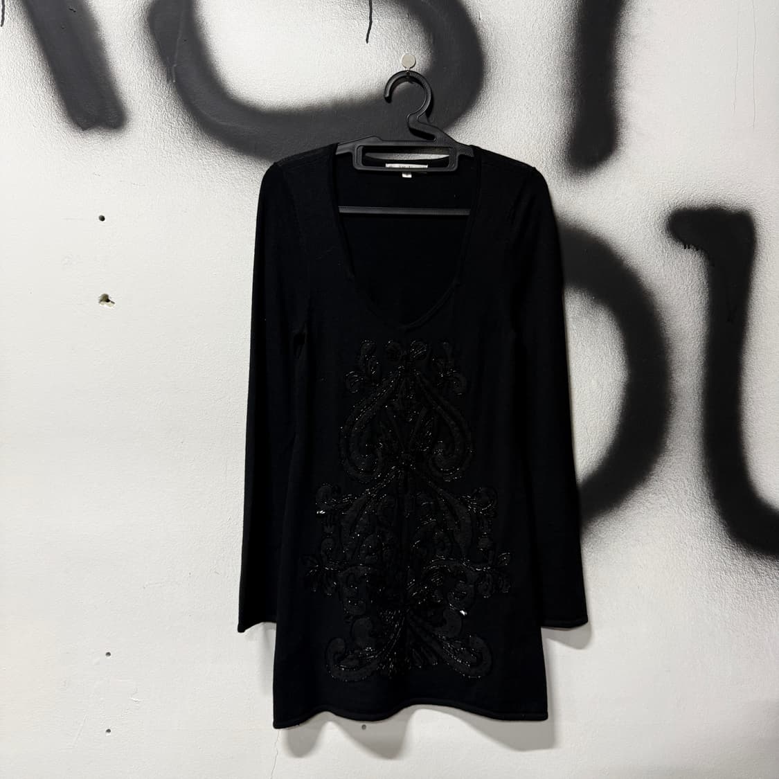 VTG 빈티지 빅 비즈 디테일 롱 니트 롱슬리브 상품이미지1