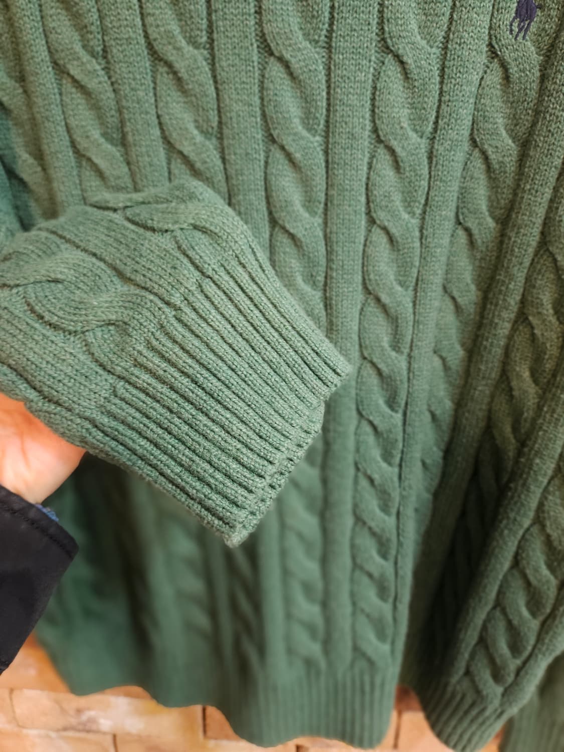 폴로 랄프로렌 케이블 니트 XL 그린 상품이미지5