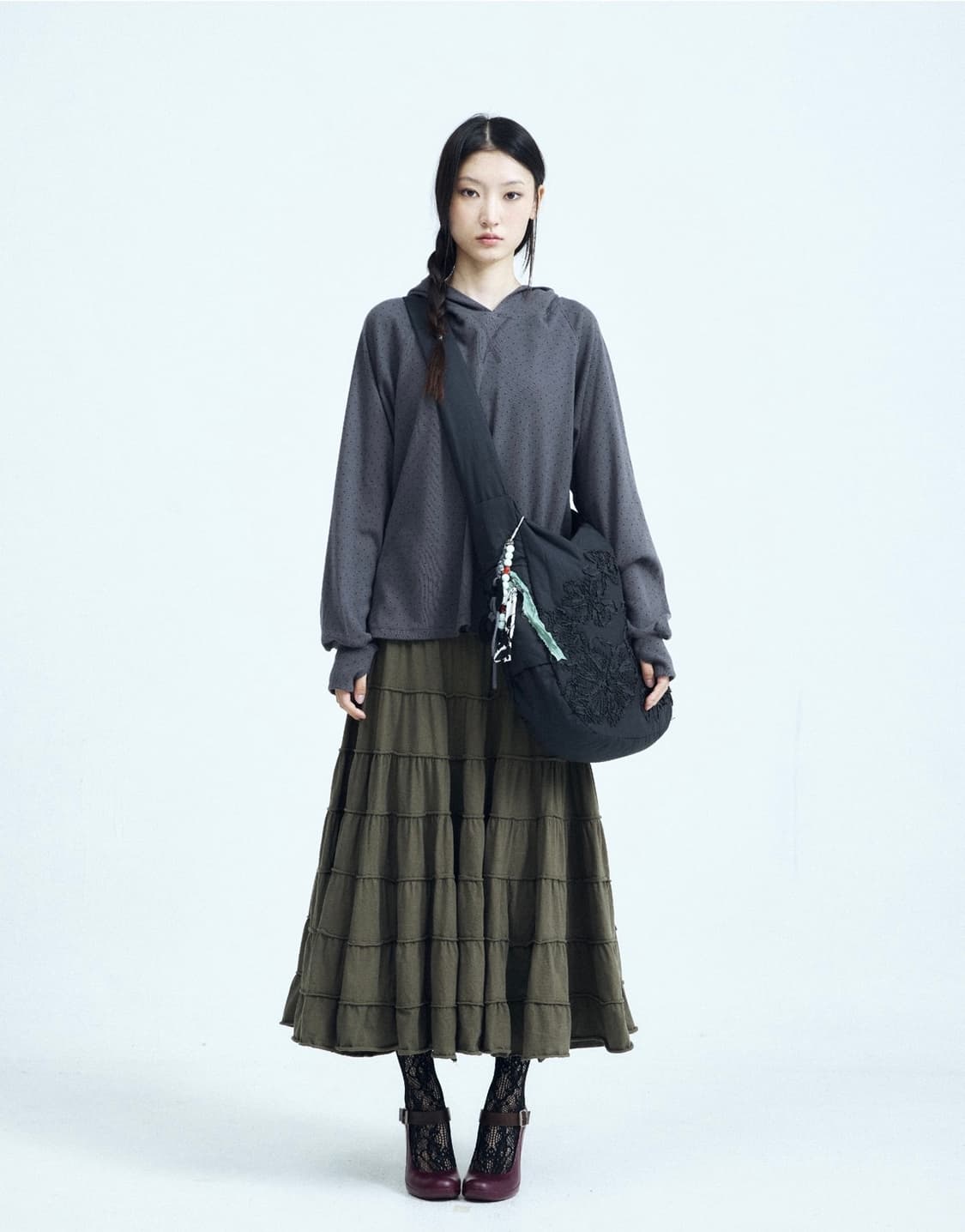  콜로신스 6TH CATERPIL SKIRT KHAKI 상품이미지2