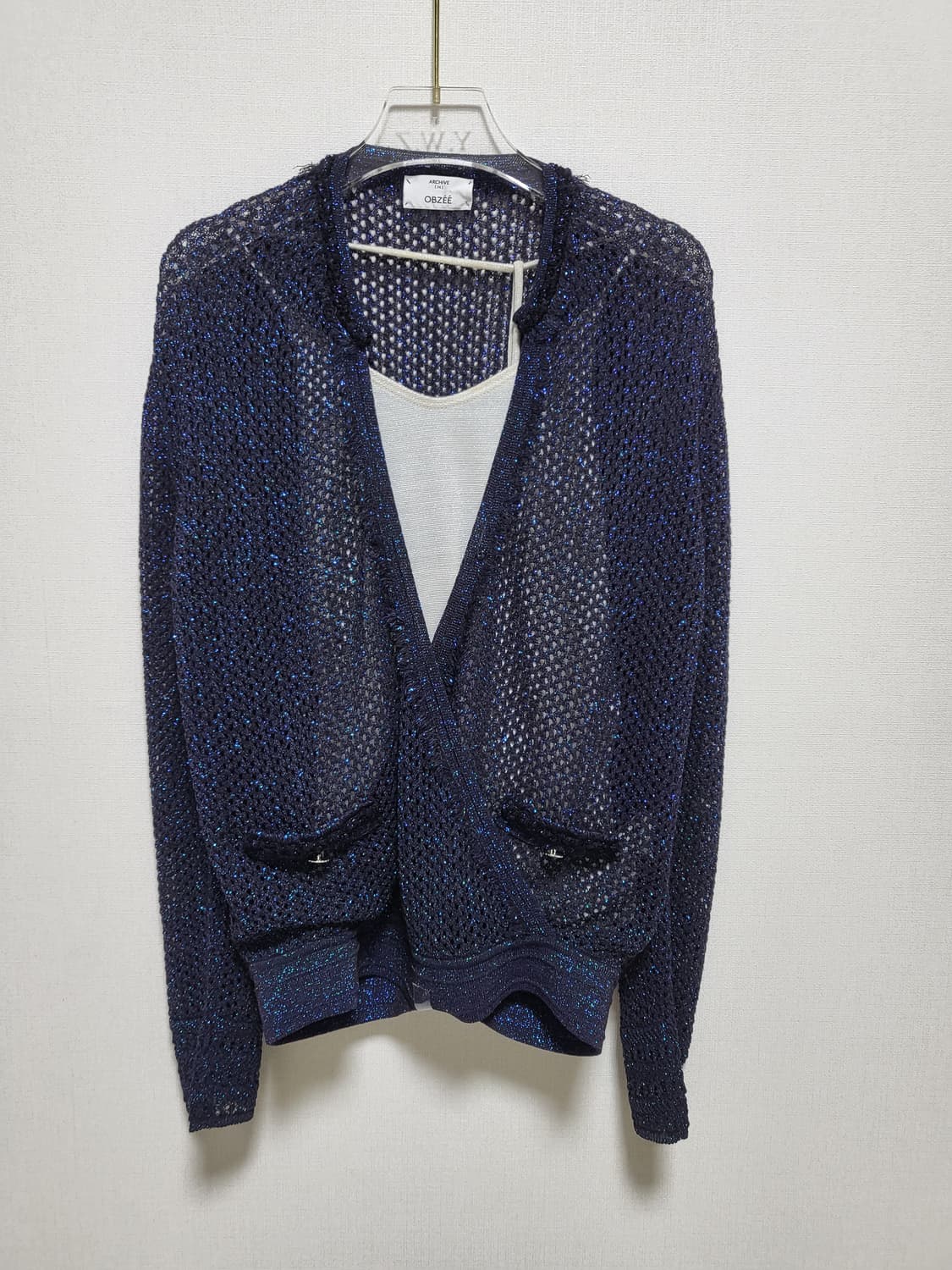 오브제 딥네이비 글리터 니트가딘건free 새제품  상품이미지6