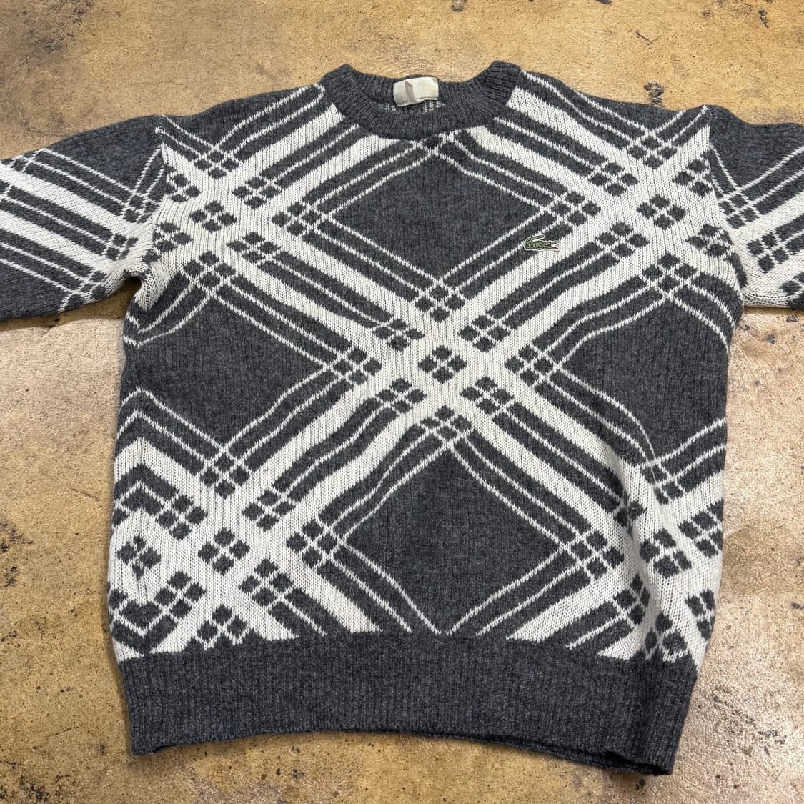[정품/95] 라코스테 아가일 체크 니트 스웨터 b10 상품이미지3