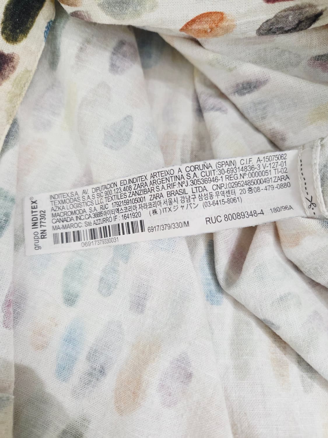 자라. 멀티컬러 추상 프린트 릴랙스 핏 셔츠_M 상품이미지8