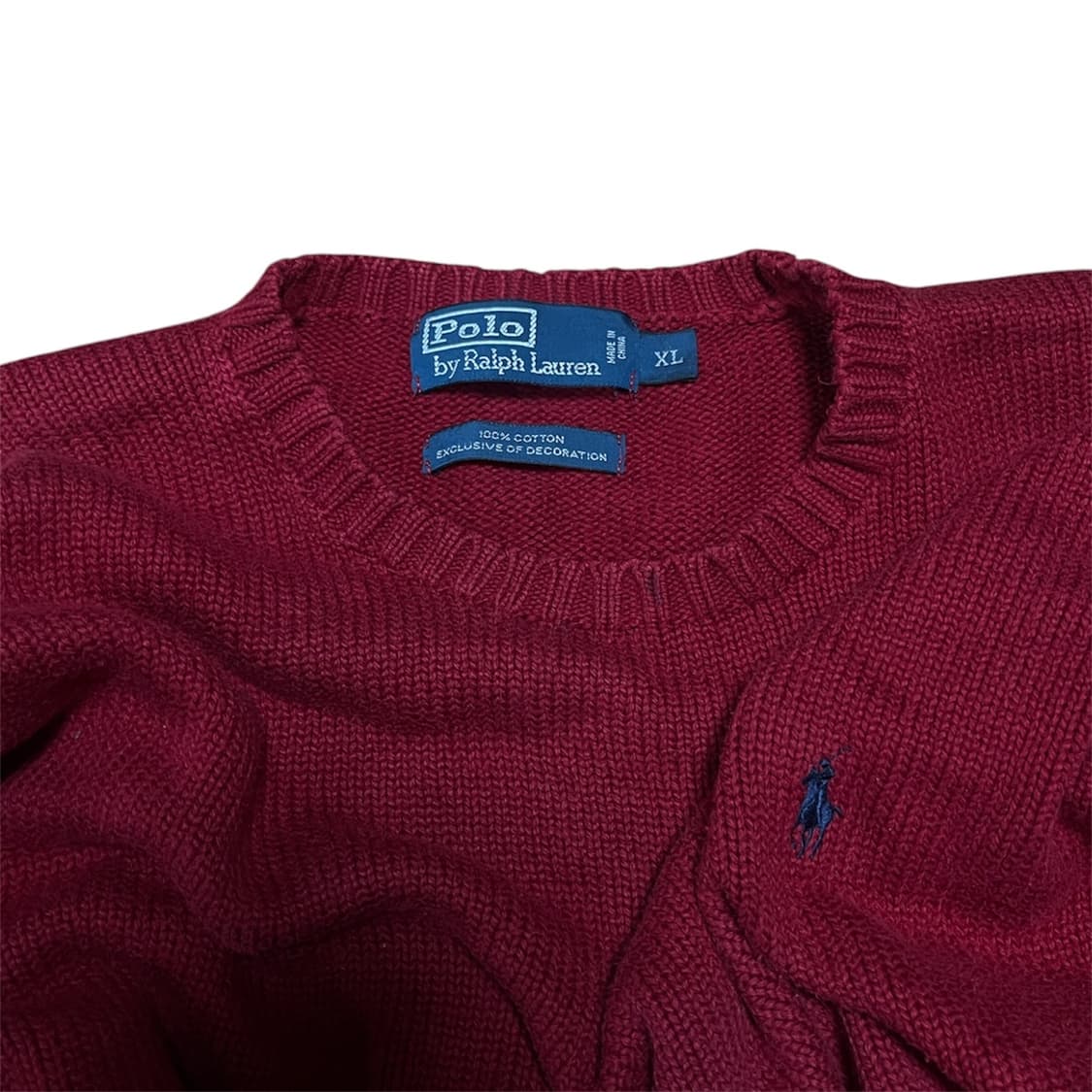 폴로 라운드넥 니트 레드 상품이미지1