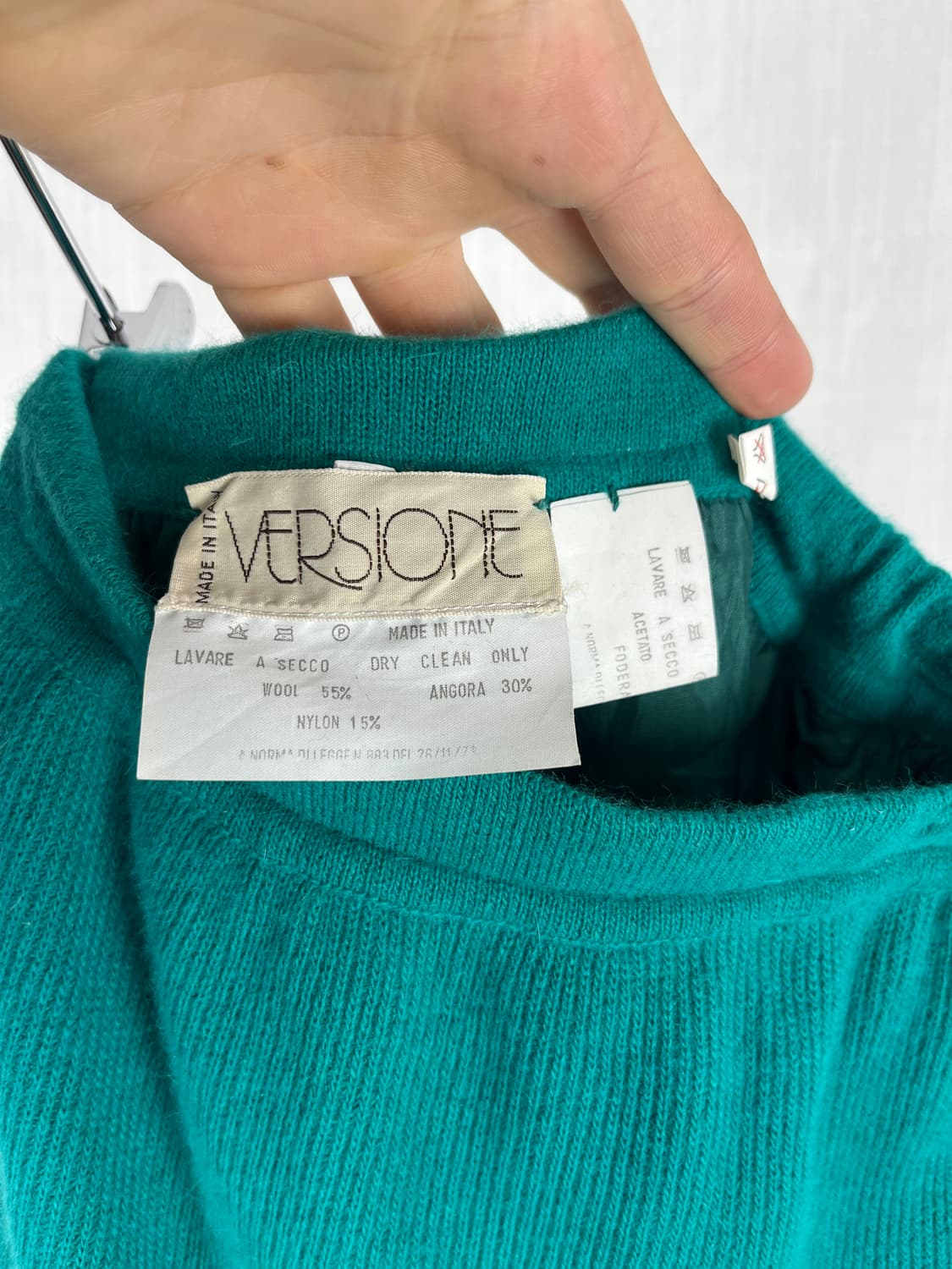 Vintage(Made in Italy) 청록색 니트 스커트  상품이미지5