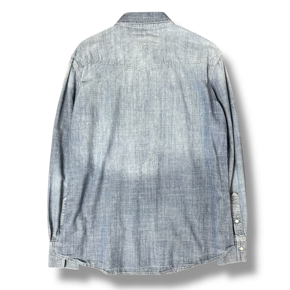 PD&C 투포켓 코튼 연청 샴브레이 데님 셔츠 상품이미지2