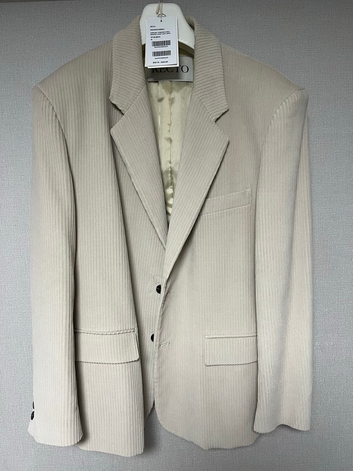 [M]렉토 코듀로이 오버사이즈 싱글 자켓 상품이미지2