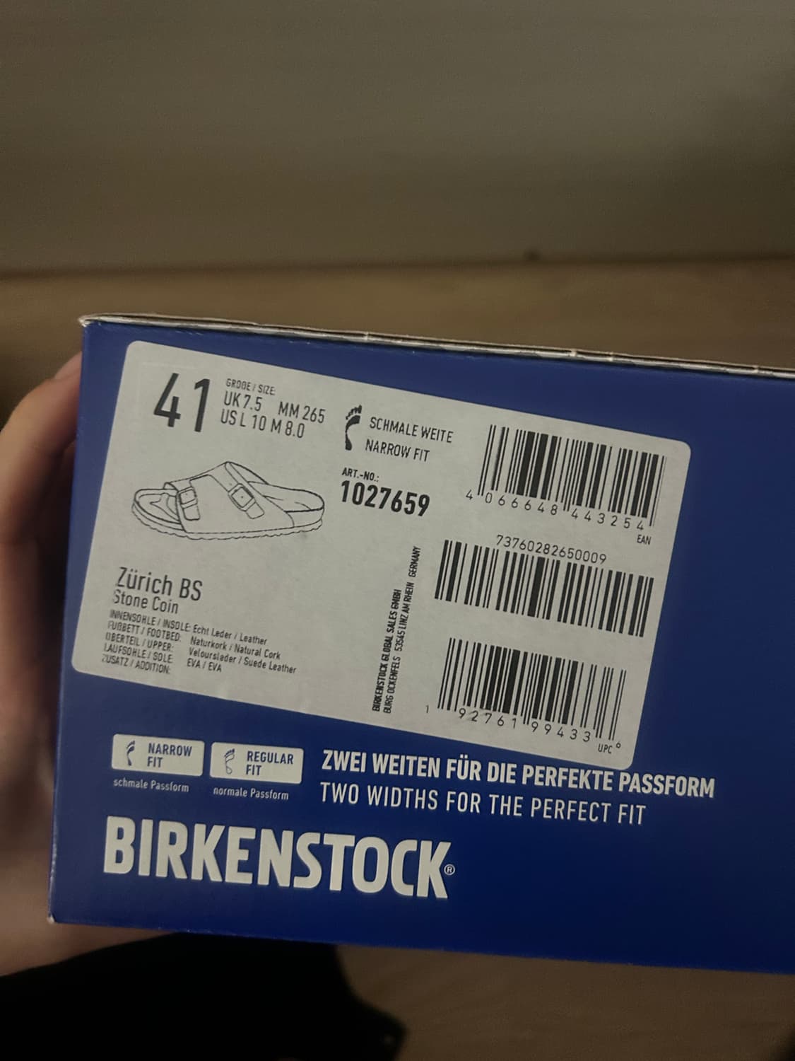 새상품)버켄스탁 취리히 내로우 스톤 코인 265 (41) 상품이미지4